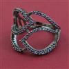 American Diamond Adjustable Ring with Black Plating
