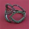 American Diamond Adjustable Ring with Black Plating