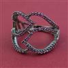 American Diamond Adjustable Ring with Black Plating