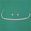 American Diamond Choker Necklace with Rhodium Plating 2 Tone Plating Mehndi Plating