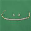 American Diamond Choker Necklace with Rhodium Plating 2 Tone Plating Mehndi Plating