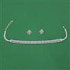 American Diamond Choker Necklace with Rhodium Plating 2 Tone Plating Mehndi Plating