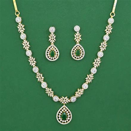 American Diamond Delicate Necklace with 2 Tone Plating