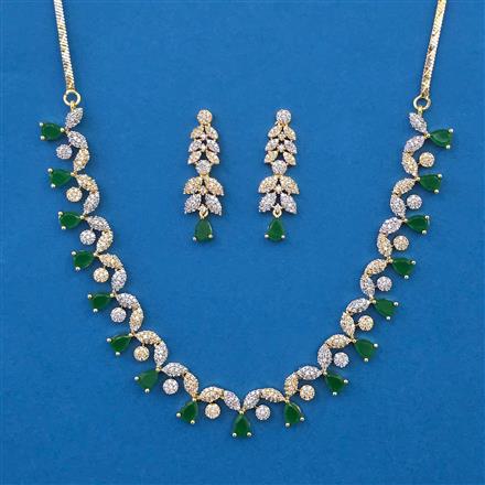 American Diamond Delicate Necklace with 2 Tone Plating
