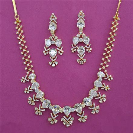 American Diamond Classic Necklace with 2 Tone Plating