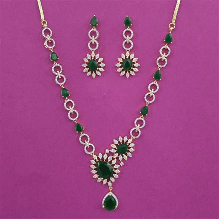 American Diamond Delicate Necklace with 2 Tone Plating