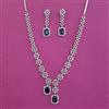 American Diamond Classic Necklace with Rhodium Plating