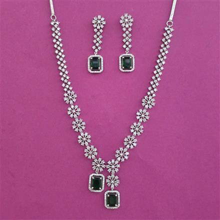 American Diamond Classic Necklace with Rhodium Plating