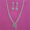 American Diamond Classic Necklace with Rhodium Plating