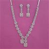 American Diamond Classic Necklace with Rhodium Plating