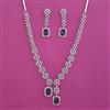 American Diamond Classic Necklace with Rhodium Plating