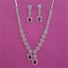 American Diamond Classic Necklace with Rhodium Plating
