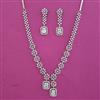 American Diamond Classic Necklace with Rhodium Plating