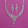 American Diamond Classic Necklace with Rhodium Plating