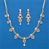American Diamond Delicate Necklace with Rhodium Plating 2 Tone Plating