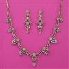 American Diamond Delicate Necklace with Rhodium Plating 2 Tone Plating Mehndi Plating