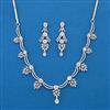 American Diamond Delicate Necklace with Rhodium Plating 2 Tone Plating