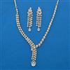 American Diamond Classic Necklace with Rhodium Plating 2 Tone Plating