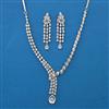 American Diamond Classic Necklace with Rhodium Plating 2 Tone Plating