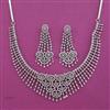 American Diamond Classic Necklace with Rhodium Plating
