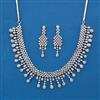 American Diamond Classic Necklace with Rhodium Plating