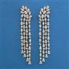 American Diamond Long Earring with Rhodium Plating 2 Tone Plating