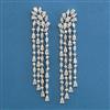 American Diamond Long Earring with Rhodium Plating 2 Tone Plating