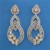 American Diamond Classic Earring with Rhodium Plating 2 Tone Plating
