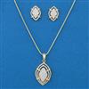 American Diamond Classic Pendant Set with 2 Tone Plating