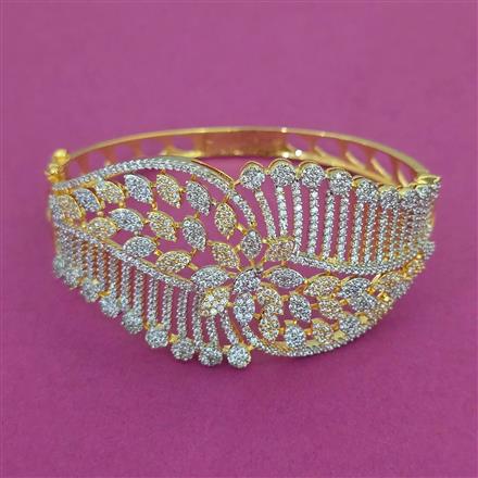 American Diamond Broad Kada With 2 Tone Plating