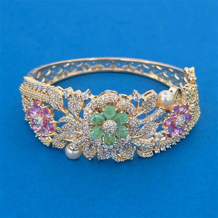 American Diamond Broad Kada with Carat Plating