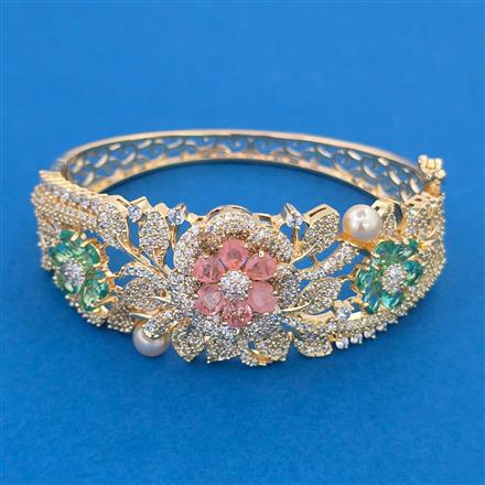 American Diamond Broad Kada with Carat Plating