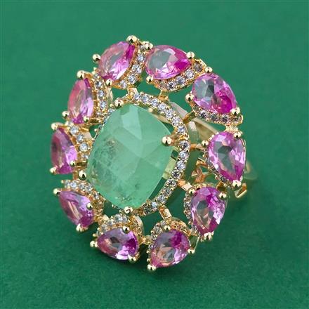 American Diamond Adjustable Ring with Carat Plating