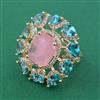 American Diamond Adjustable Ring with Carat Plating