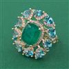 American Diamond Adjustable Ring with Carat Plating