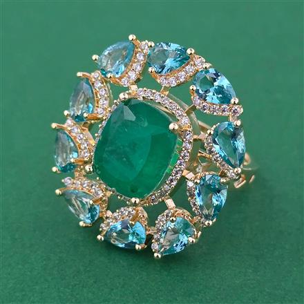 American Diamond Adjustable Ring with Carat Plating