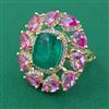 American Diamond Adjustable Ring with Carat Plating