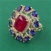 American Diamond Adjustable Ring with Carat Plating