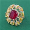 American Diamond Adjustable Ring with Carat Plating