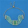 American Diamond Adjustable Bracelet with Mehndi Plating