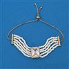 American Diamond Adjustable Bracelet with Mehndi Plating