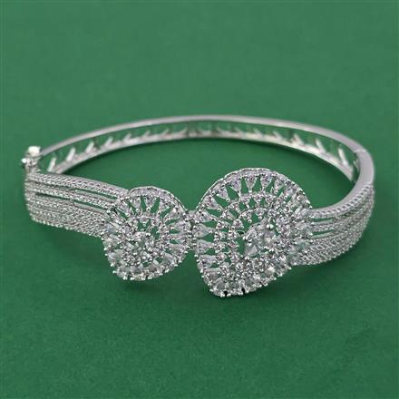 American Diamond Openable kada with Rhodium Plating 2 Tone Plating Mehndi Plating Carat Plating