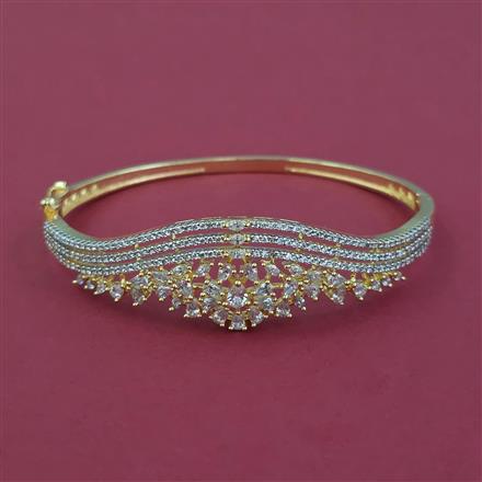 American Diamond Openable kada with Rhodium Plating 2 Tone Plating Mehndi Plating Carat Plating