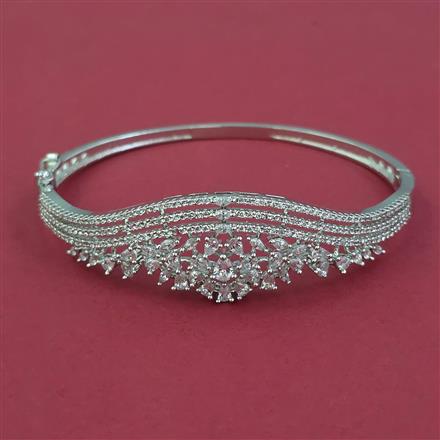 American Diamond Openable kada with Rhodium Plating 2 Tone Plating Mehndi Plating Carat Plating