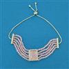 American Diamond Adjustable Bracelet with Rhodium Plating