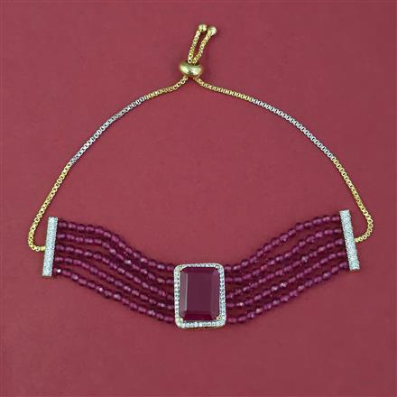 American Diamond Adjustable Bracelet with 2 Tone Plating