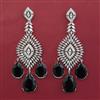 American Diamond Long Earring with Rhodium Plating