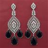 American Diamond Long Earring with Rhodium Plating
