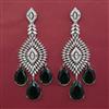 American Diamond Long Earring with Rhodium Plating