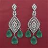 American Diamond Long Earring with Rhodium Plating